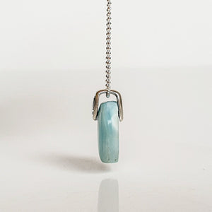 Larimar AA+ from Dominican Republic Silver Pendant with Chain "Blue Serenity"