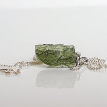 Load image into Gallery viewer, Moldavite Silver Pendant with Chain &quot;Stone of greatness&quot;