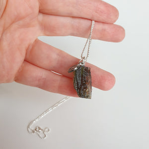 Moldavite Silver Pendant with Chain "Stone of greatness"