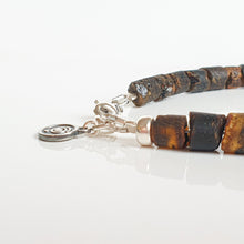 Load image into Gallery viewer, Black Amber Silver Bracelet for Men &quot;Sun Stories&quot;