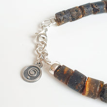 Load image into Gallery viewer, Black Amber Silver Bracelet for Men &quot;Sun Stories&quot;