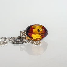 Load image into Gallery viewer, Set of Amber Silver Pendant Necklace and Bracelet for Women &quot;Sun Stories&quot;