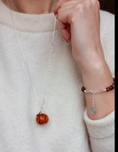 Load image into Gallery viewer, Amber Silver Pendant Necklace for Women &quot;Sun Stories&quot;