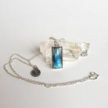 Load image into Gallery viewer, Labradorite AAAA Grade Silver Necklace &quot;The Guardian&quot;