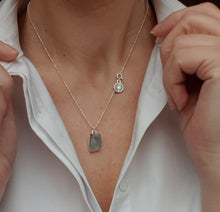 Load image into Gallery viewer, Aquamarine raw AAA+ Silver Pendant with chain for Women &quot;Stone of Faith&quot;