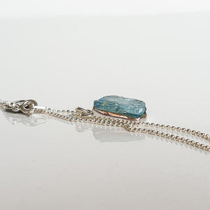 Aquamarine Raw AAA+ Silver Pendant for Women "Stone of Faith"