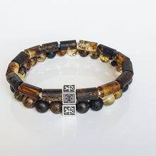 Load image into Gallery viewer, Amber Silver Bracelet 8 mm - Vytis - &quot;Sun Stories&quot;