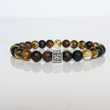 Load image into Gallery viewer, Amber Silver Bracelet 8 mm - Vytis - &quot;Sun Stories&quot;