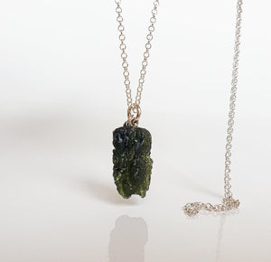 Legendary Moldavite from Czech Silver Pendant "Stone of greatness"