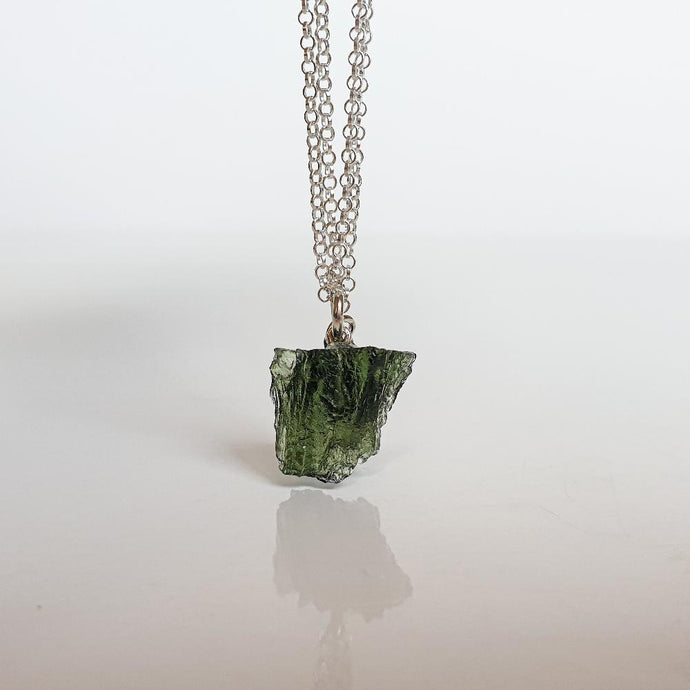 15 mln years Moldavite Silver Pendant with chain 