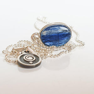 Kyanite AAAA+ from Brasil Silver Pendant with Chain "Elevation"