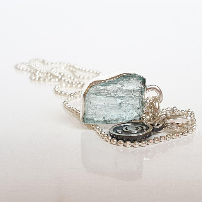 Aquamarine AAA+ Silver Pendant with chain for Women 