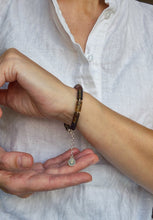 Load image into Gallery viewer, Black  Baltic Amber Adjustable Silver Bracelet for Women &quot;Sun Stories&quot;