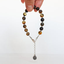 Load image into Gallery viewer, Amber Adjustable Silver Bracelet for Women 8 mm &quot;Sun Stories&quot;