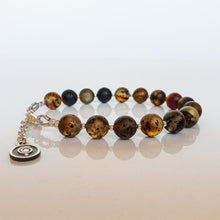 Load image into Gallery viewer, Amber Adjustable Silver Bracelet for Women 8 mm &quot;Sun Stories&quot;