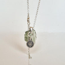 Load image into Gallery viewer, Moldavite Silver Pendant with Chain &quot;Stone of Greatness&quot;