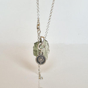 Moldavite Silver Pendant with Chain "Stone of Greatness"