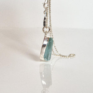 Aquamarine AAA+ Silver Pendant with chain for Women "Stone of Faith"