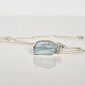 Aquamarine AAA+ Silver Pendant with chain for Women "Stone of Faith"