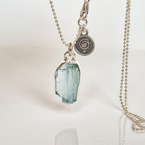 Aquamarine AAA+ Silver Pendant with chain for Women "Stone of Faith"