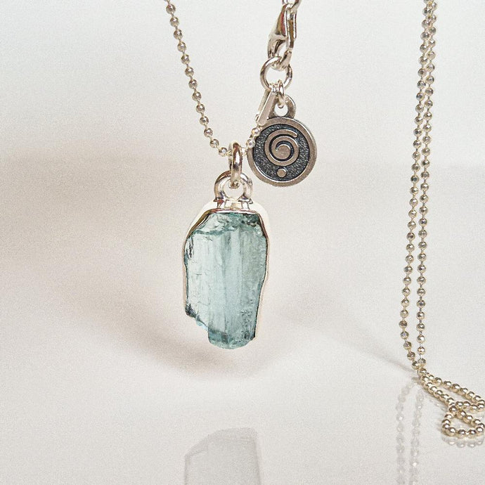 Aquamarine AAA+ Silver Pendant with chain for Women 