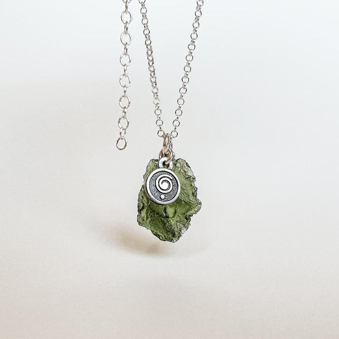 15 mln years Moldavite Silver Pendant with chain 