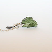 Load image into Gallery viewer, Legendary 15 mln years Moldavite Silver Pendant with chain &quot;Stone of greatness&quot;