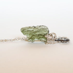 Legendary Moldavite Silver Pendant from Czech republic "Stone Of Greatness"