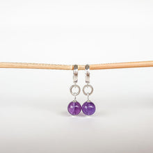 Load image into Gallery viewer, Silver Earrings with A+ grade Amethyst &quot;Magic of The Universe&quot;