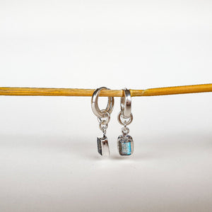 Elegant Silver 925 Earrings with High Grade Labradorite "The Guardian"