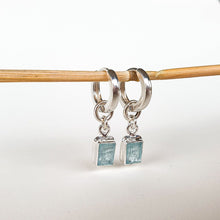 Load image into Gallery viewer, Elegant Silver Earrings &quot;Stone of Faith&quot; with High Grade Blue Aquamarine