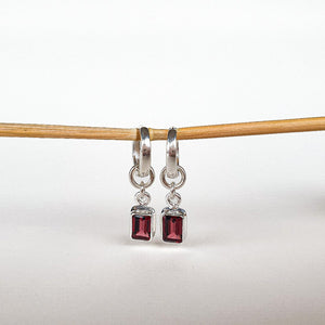 Elegant Silver Earrings with High Grade Red Garnet "Vitality"