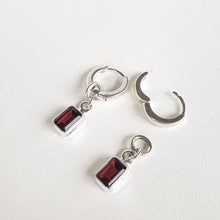 Load image into Gallery viewer, Elegant Silver Earrings with High Grade Red Garnet &quot;Vitality&quot;