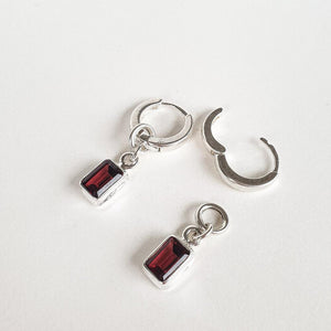 Elegant Silver Earrings with High Grade Red Garnet "Vitality"