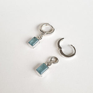 Elegant Silver Earrings "Stone of Faith" with High Grade Blue Aquamarine