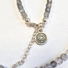 Load image into Gallery viewer, Set of Labradorite A+ Cube Beads Silver Necklace and Bracelet &quot;The Guardian&quot; - Petit Secret