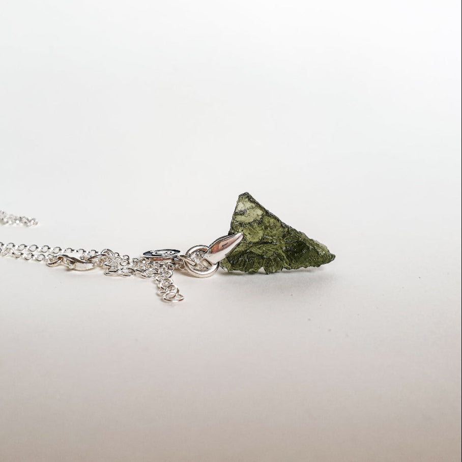 Legendary 15 mln years Moldavite Silver 925 Pendant with chain 