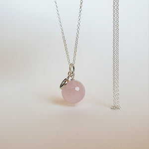 Pink Quartz from Madagascar Silver Pendant "Tenderness"