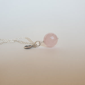 Pink Quartz from Madagascar Silver Pendant "Tenderness"