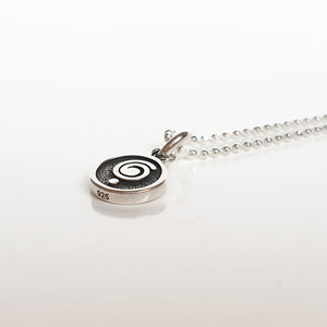 Medallion with chain "The Spiral Can Take You Anywhere", silver 925