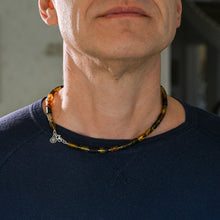 Load image into Gallery viewer, Black Amber Silver 925 Necklace for Men &quot;Sun Stories&quot;