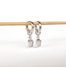 Load image into Gallery viewer, Elegant Silver Earrings &quot;Intuition&quot; with High Grade White-Blue Moonstone