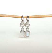 Load image into Gallery viewer, Elegant Silver Earrings &quot;Intuition&quot; with High Grade White-Blue Moonstone