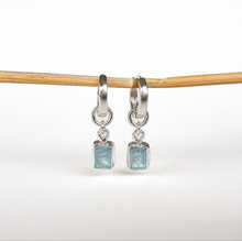 Load image into Gallery viewer, Elegant Silver Earrings &quot;Stone of Faith&quot; with High Grade Blue Aquamarine