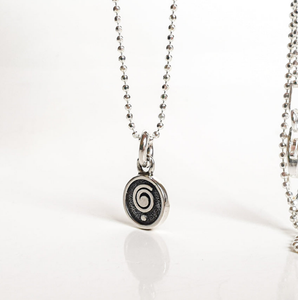 Medallion with chain "The Spiral Can Take You Anywhere", silver 925