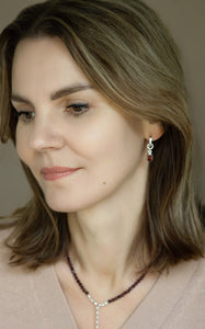 Elegant Silver Earrings with High Grade Red Garnet "Vitality"