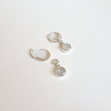 Load image into Gallery viewer, Elegant Round Silver 925 Earrings &quot;Intuition&quot; with High Grade White-Blue AAA grade Moonstone