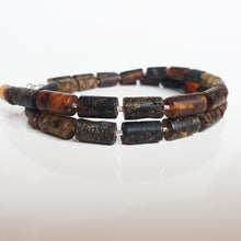 Load image into Gallery viewer, Black Raw Baltic Amber Silver 925 Necklace for Men &quot;Sun Stories&quot;