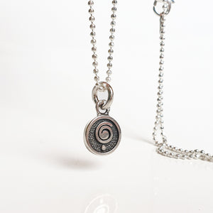 Medallion with chain "The Spiral Can Take You Anywhere", silver 925