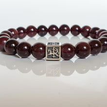 Load image into Gallery viewer, Red Garnet Silver Bracelet for Men - Vytis - &quot;Vitality&quot; - 8,5 mm